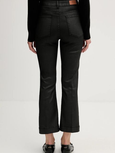 Pedro del Hierro spodnie damskie kolor czarny dzwony high waist 7602532