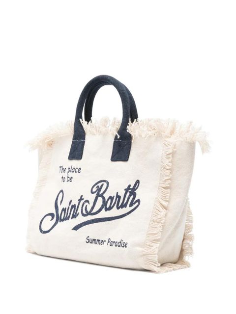 MC2 Saint Barth Colette fringed handle tote bag - Neutrals