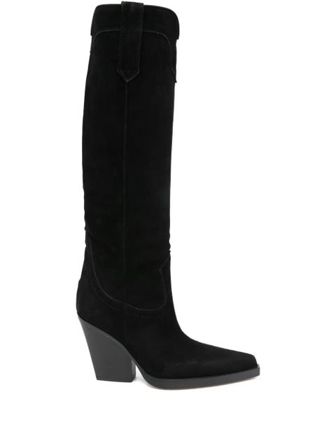 Paris Texas pointed-toe leather boots - Black - zdjęcie produktu nr 1
