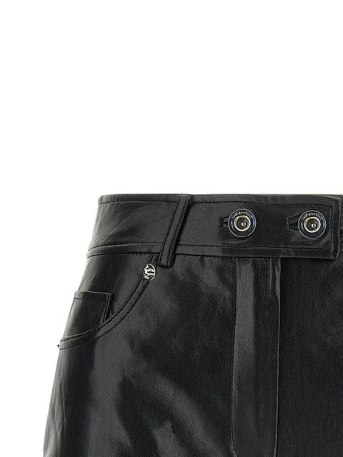 Self-Portrait ruffled five-pocket shorts - Black