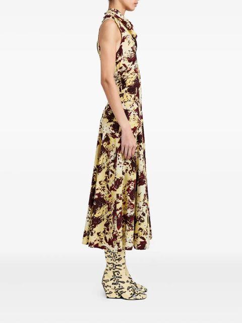 Proenza Schouler Adelide printed-pattern midi dress - Neutrals