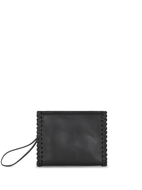 ETRO medium whipstich-detail leather clutch bag - Black - zdjęcie produktu nr 1