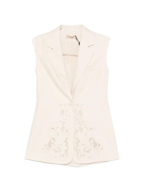 TWINSET embroidered sleeveless waistcoat - Neutrals - zdjęcie produktu nr 1