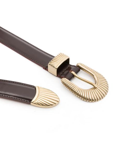 SANDRO engraved-detail leather belt - Red - zdjęcie produktu nr 2