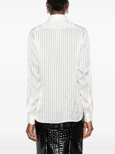 TOM FORD striped silk shirt - White