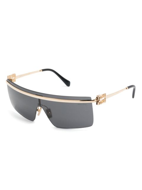 Miu Miu Eyewear mask-frame sunglasses - Gold - zdjęcie produktu nr 2