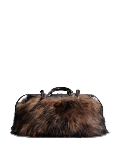 Dolce & Gabbana Vittoria fur trim tote bag - Brown - zdjęcie produktu nr 1