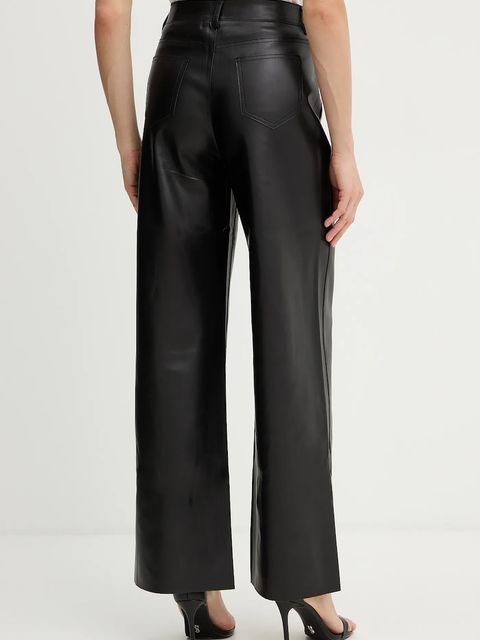 Morgan spodnie damskie kolor czarny proste high waist PERINE