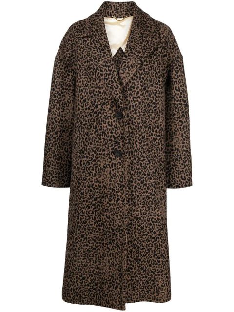 Golden Goose leopard-print oversized coat - Black - zdjęcie produktu nr 1