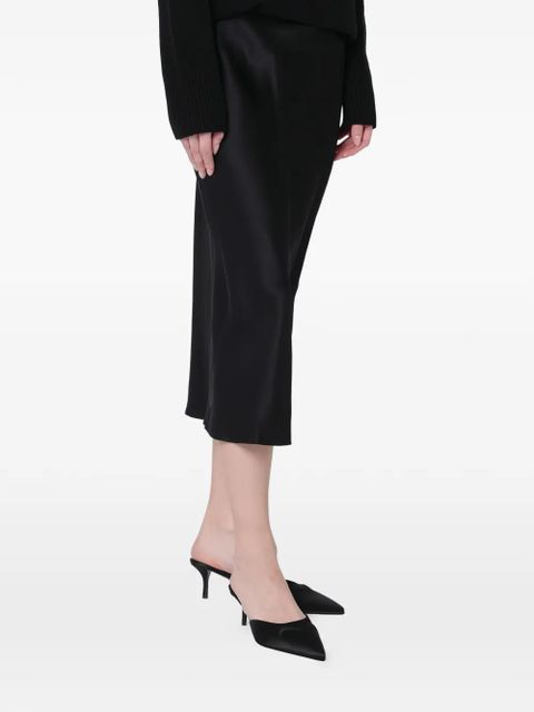 ANINE BING satin pencil skirt - Black
