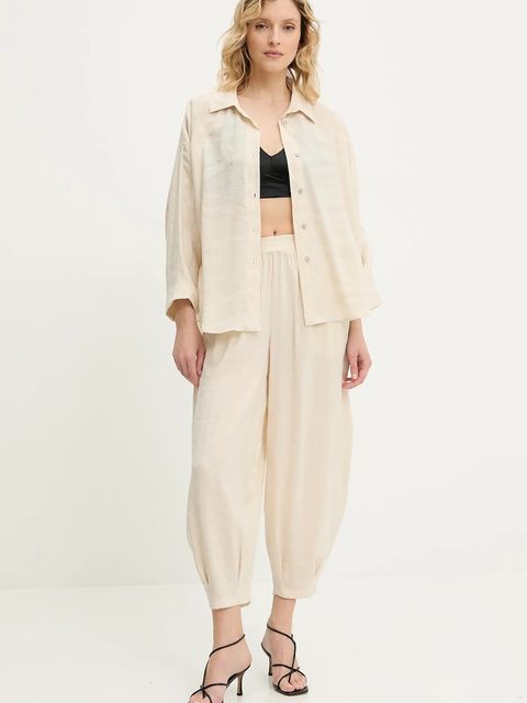 Answear.LAB koszula i spodnie damski kolor beżowy - zdjęcie produktu nr 1
