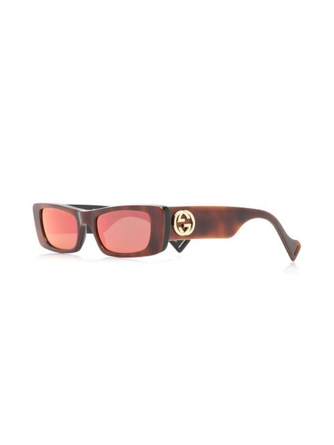 Gucci Eyewear rectangular-frame sunglasses - Brown