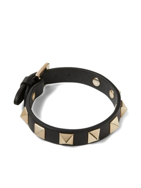 Valentino Garavani Rockstud leather bracelet - Black