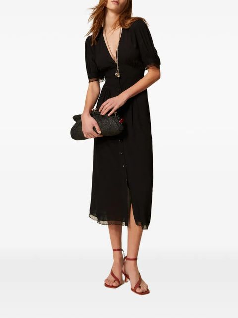 TWINSET V-neck midi dress - Black - zdjęcie produktu nr 2