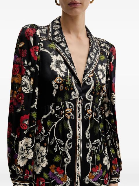 FARM Rio Rococo Flowers mini dress - Black