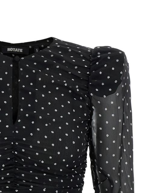 ROTATE BIRGER CHRISTENSEN ruched floral blouse - Black