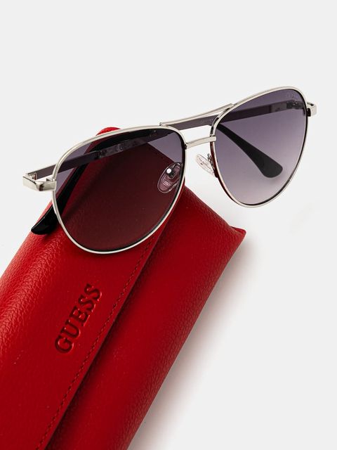 Guess okulary przeciwsłoneczne damskie kolor srebrny GF6157 10B
