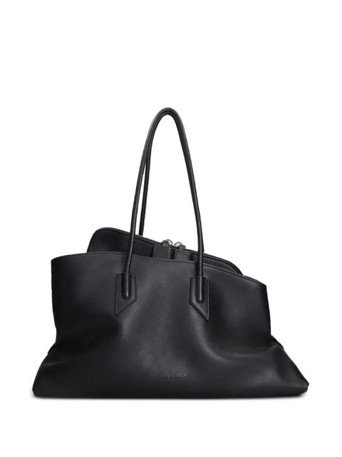 The Attico medium La Passeggiata leather tote bag - Black - zdjęcie produktu nr 1