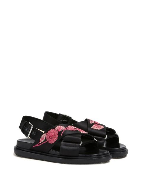 Marni Fussbett floral-embellished sandals - Black - zdjęcie produktu nr 2