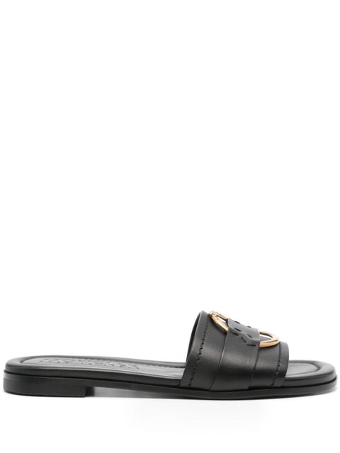 Moncler Bell leather slides - Black - zdjęcie produktu nr 1