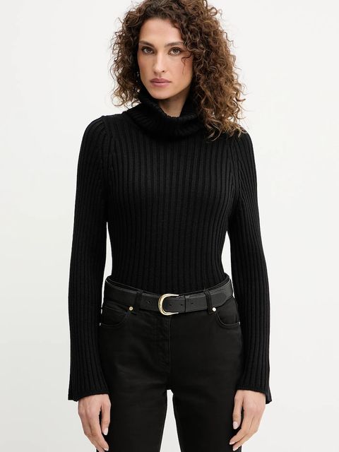 Luisa Spagnoli sweter wełniany damski kolor czarny z golfem 100120 - zdjęcie produktu nr 1