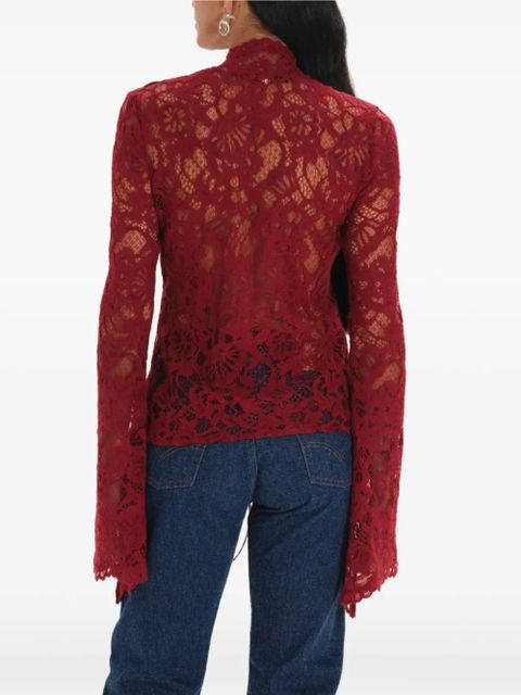 MANURÍ floral lace blouse - Red