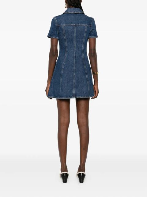 Self-Portrait button-fastening denim dress - Blue