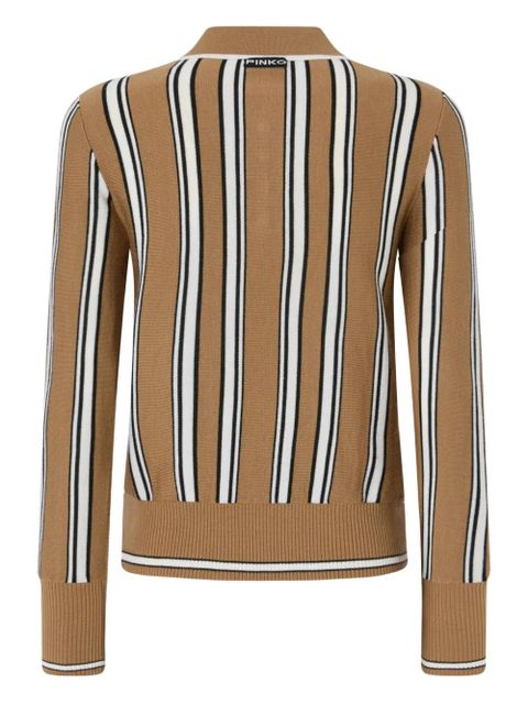 PINKO striped polo-neck cardigan - Brown - zdjęcie produktu nr 2