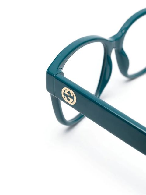 Gucci Eyewear logo-plaque detail glasses - Blue