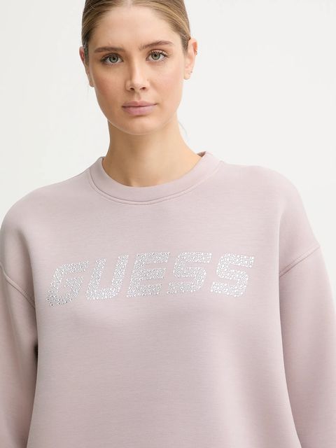 Guess bluza CECILIA damska kolor różowy z aplikacją V4BQ15 K7UW2