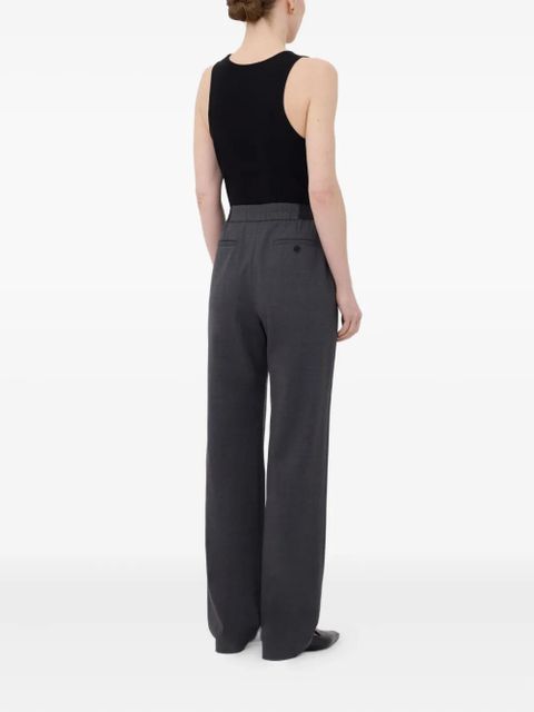 LouLou de Saison pleated elasticated-waist straight trousers - Grey