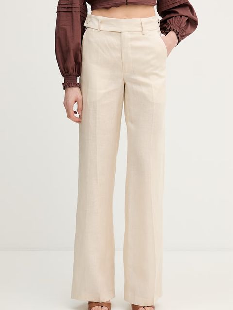 Silvian Heach spodnie straight damskie lniane PLIMPI - zdjęcie produktu nr 2