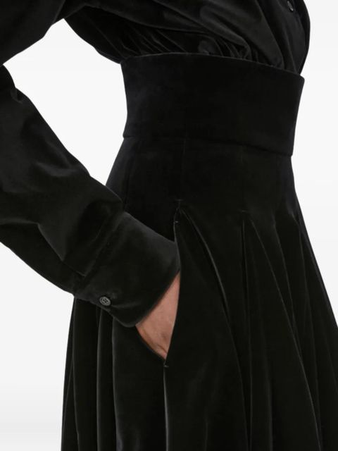 Max Mara Bartolo pleated velvet skirt - Black