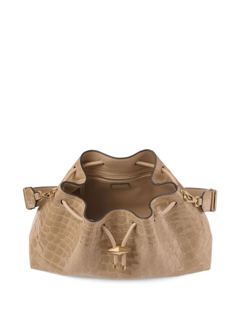 Jimmy Choo medium Cinch crocodile-effect shoulder bag - Neutrals