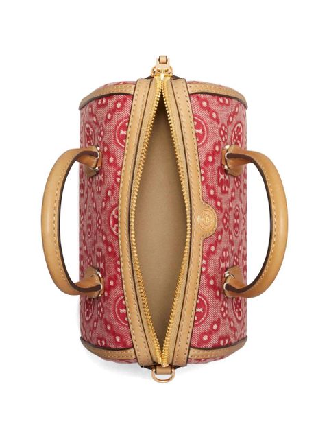 Tory Burch T-monogram denim petite barrel bag - Red
