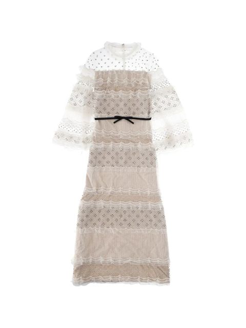 Valentino Garavani ruffled embellished dress - Neutrals - zdjęcie produktu nr 2