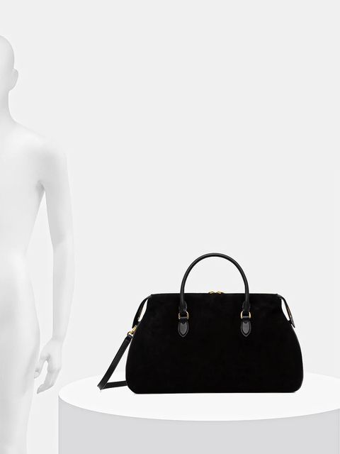 Pollini torebka zamszowa kolor czarny PC4406PP0N QD1