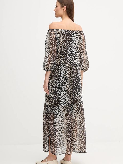 OUI sukienka kolor czarny maxi prosta 93829