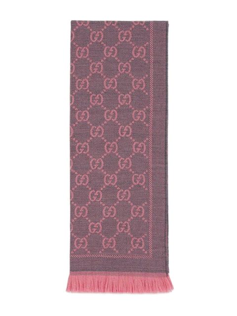 Gucci GG jacquard wool scarf - Pink