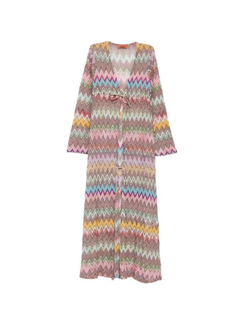 Missoni zigzag-pattern V-neck cover-up - Brown - zdjęcie produktu nr 1