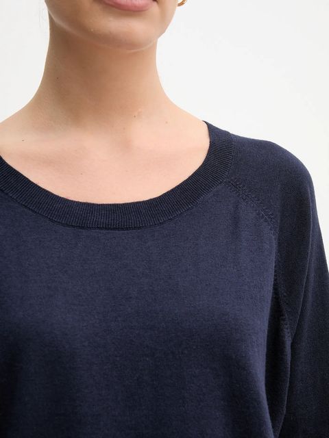 United Colors of Benetton sweter z dodatkiem wełny damski kolor granatowy lekki 1Y6SD10EG