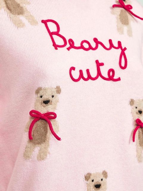 MC2 Saint Barth teddy-detail crew-neck sweater - Pink