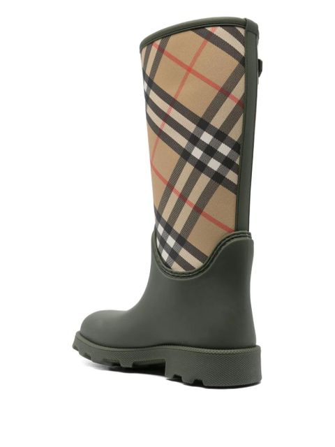 Burberry checked rain boots - Green