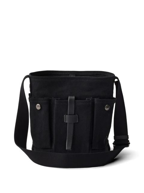 Prada Route mini canvas and leather bucket bag - Black