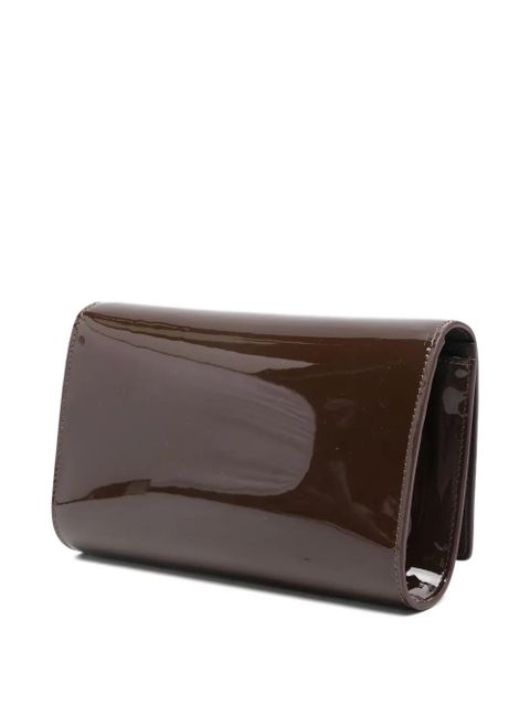 Giuseppe Zanotti patent-leather logo clutch bag - Brown - zdjęcie produktu nr 2