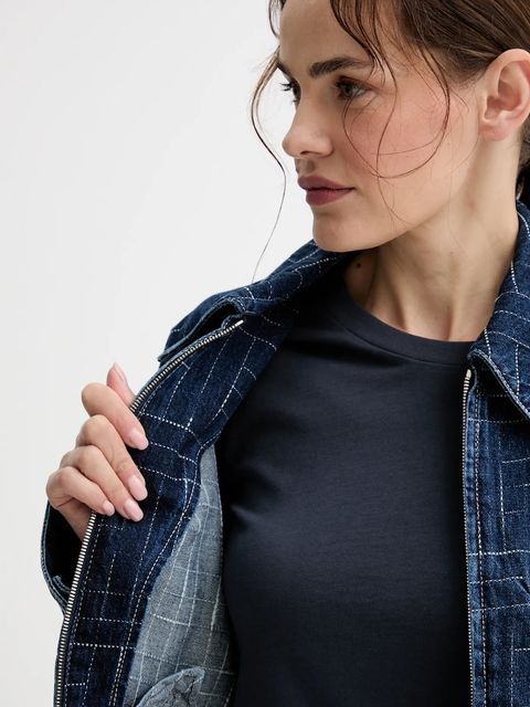 Kenzo kurtka jeansowa kolor granatowy przejściowa FF62DV2566V3