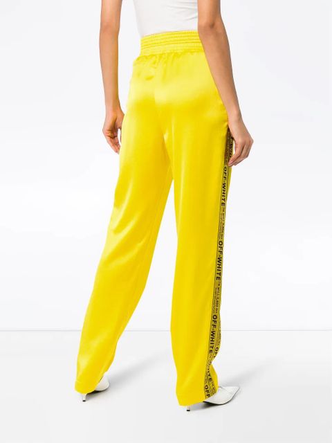 Off-White industrial logo striped track pants - Yellow