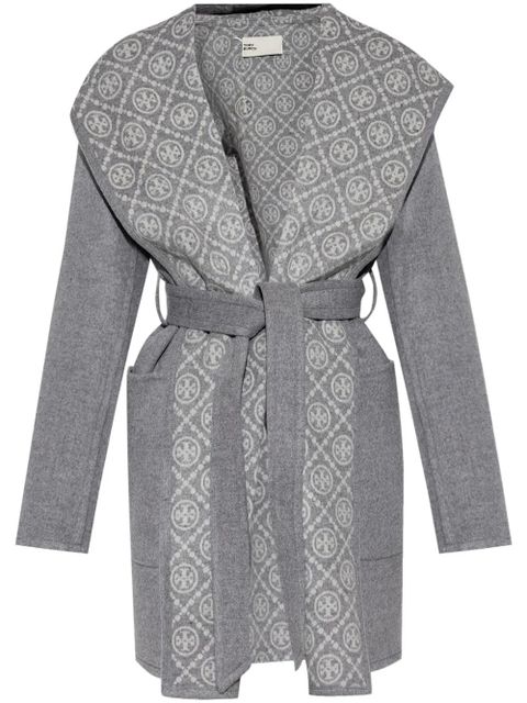 Tory Burch monogram-lining coat - Grey - zdjęcie produktu nr 1