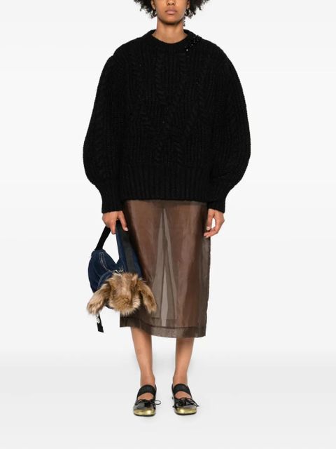 Simone Rocha embellished cable-knit sweater - Black