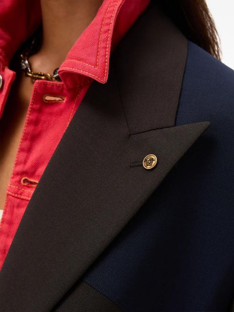 Versace double-breasted panelled jacket - Brown